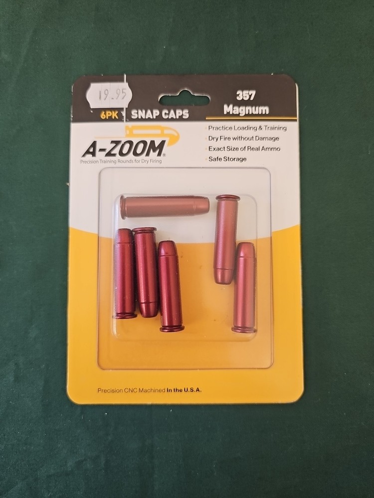 .357 Magnum Snap Caps Dummy Training Ammunition 🇺🇸 6 rd Pack A-Zoom 357 Mag