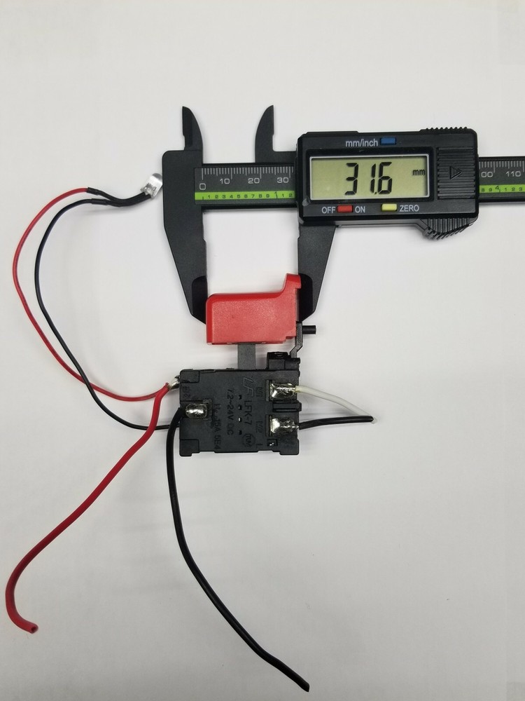 Trigger Switch - Double Pole Single Throw 7.2 - 24 v DC @ 15a Momentary DPST NO