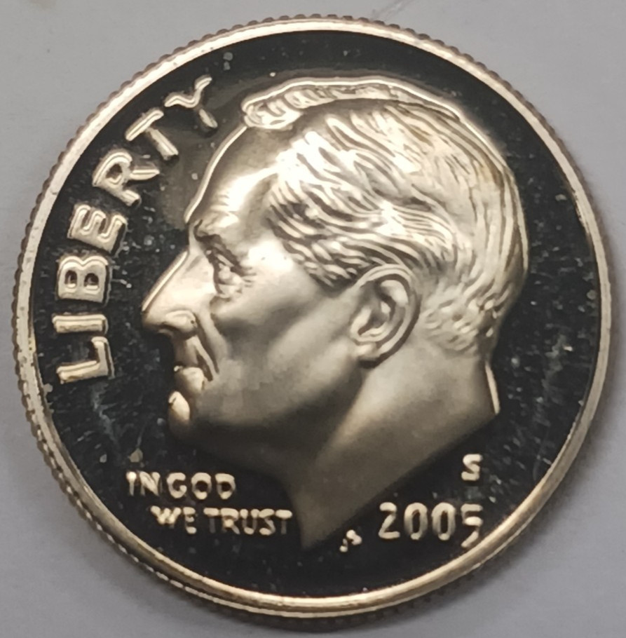 2005-S Clad Proof Roosevelt Dime
