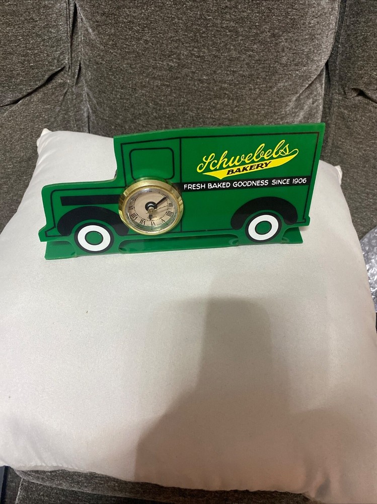 Vintage Schwebels Bakery Advertising Clocks ( Works )