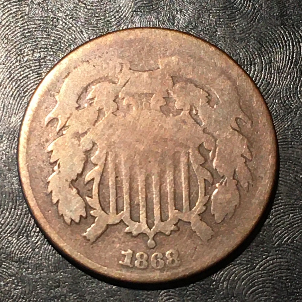 1868 Two Cent Piece - High Quality Scans #L238