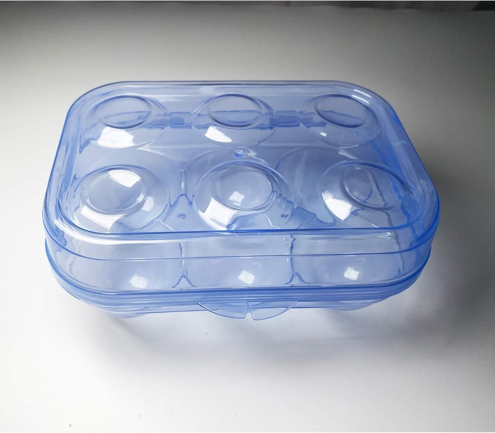 JAMOR 6 Grid Egg Storage Box Refrigerator Crisper Protection Blue