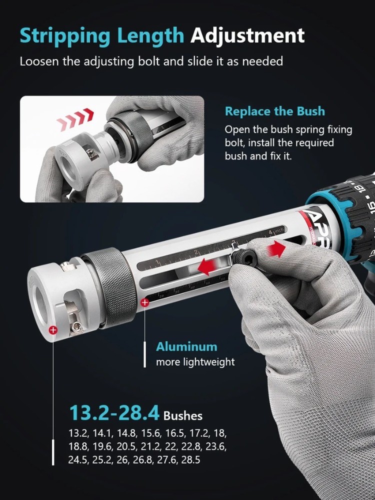 Battery Electric Cable Stripping Tool EXB50-300 Wire Quick Cutting Stripper