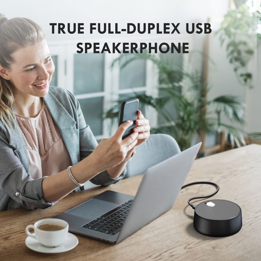 USB Computer Speakers, PC Speaker with Microphone, 4.13*4.06*1.89Inch, Black