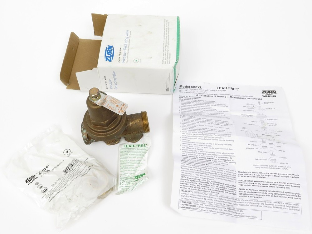 Zurn Wilkins 3/4" 600XL Pressure Reducing Valve 25-75 psi Single Union FNPT