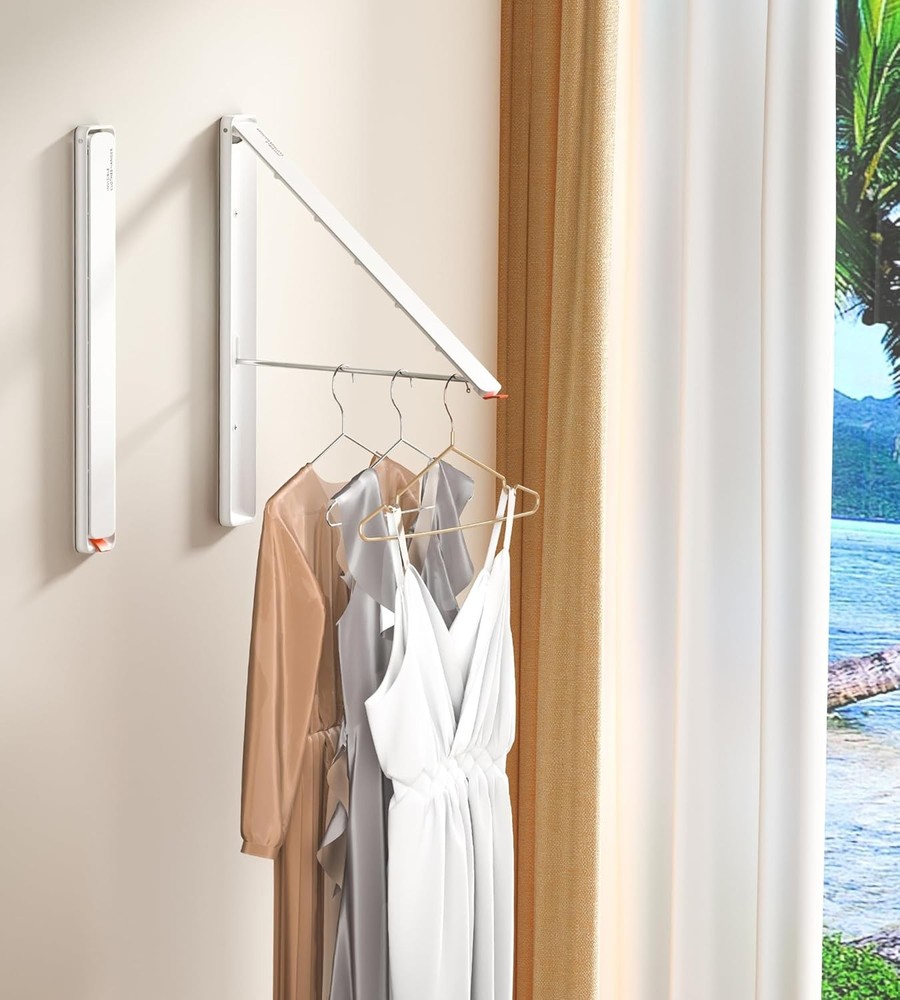 Dr.DJ Clothes Drying Rack Wall Mounted, Retractable & Foldable Clothes Hanger fo