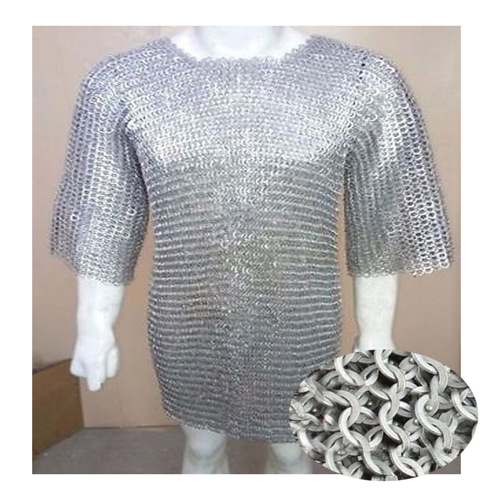 Aluminum Chain mail 10 MM Flat Riveted Haubergeon Half Sleeve Medium Size