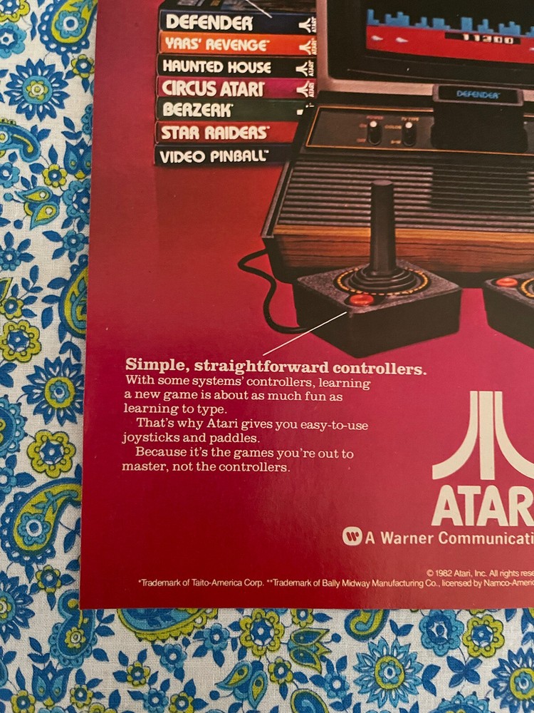 Vintage 1982 Atari Print Ad Why Atari Is #1 Ad Only
