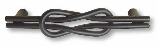 5" Wrought Iron Double Loop Pull Flat Black