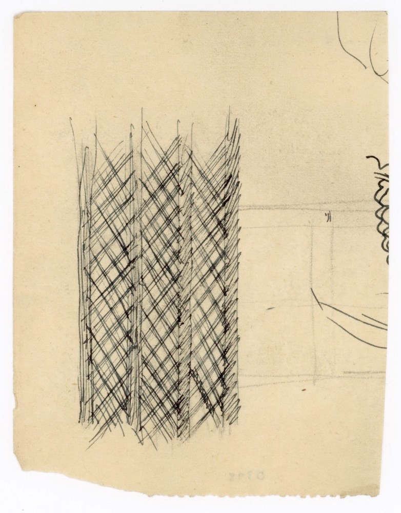 Willi Schmid design study grid grid Munich Secession unique drawing