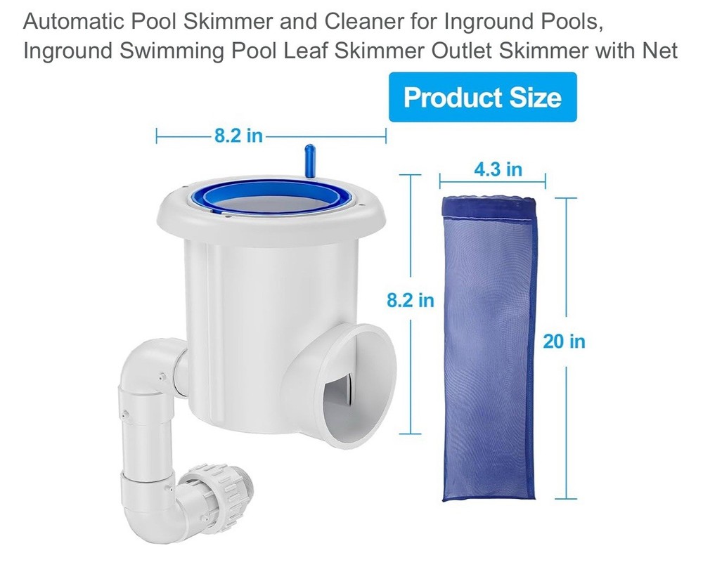 Automatic Pool Skimmer Cleaner for Inground Pools Leaf Skimmer Net