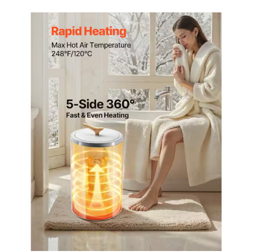 VEVOR 20L Towel Warmer Bucket with LED Screen Timer & Temp Setting Security Lock