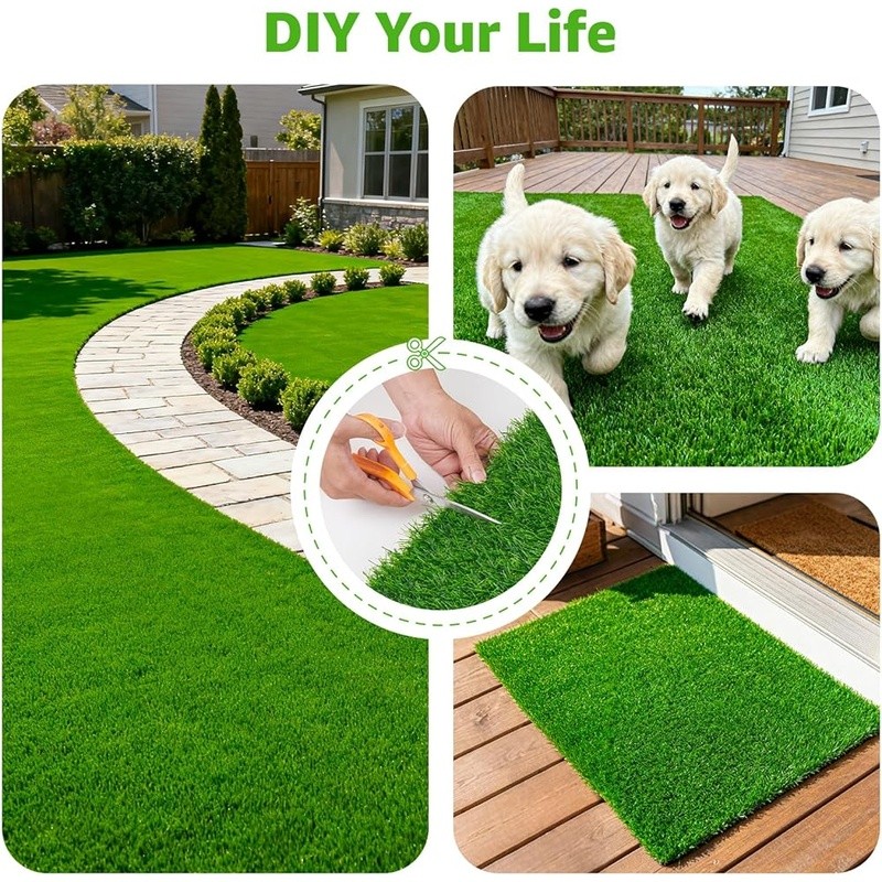 Durable Artificial Grass Turf UV Resistant Easy Drainage Soft Surface Pets New
