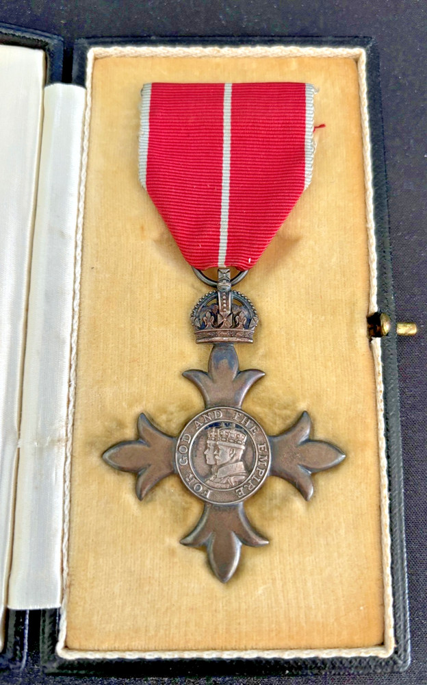 MBE Medal (full size) with presentation case