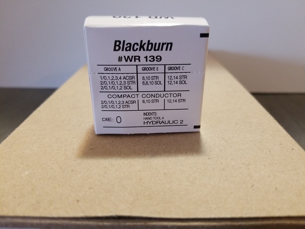 25-PACK THOMAS & BETTS BLACKBURN WR139 WIDE RANGE COMPRESSION CONNECTOR H-TAP