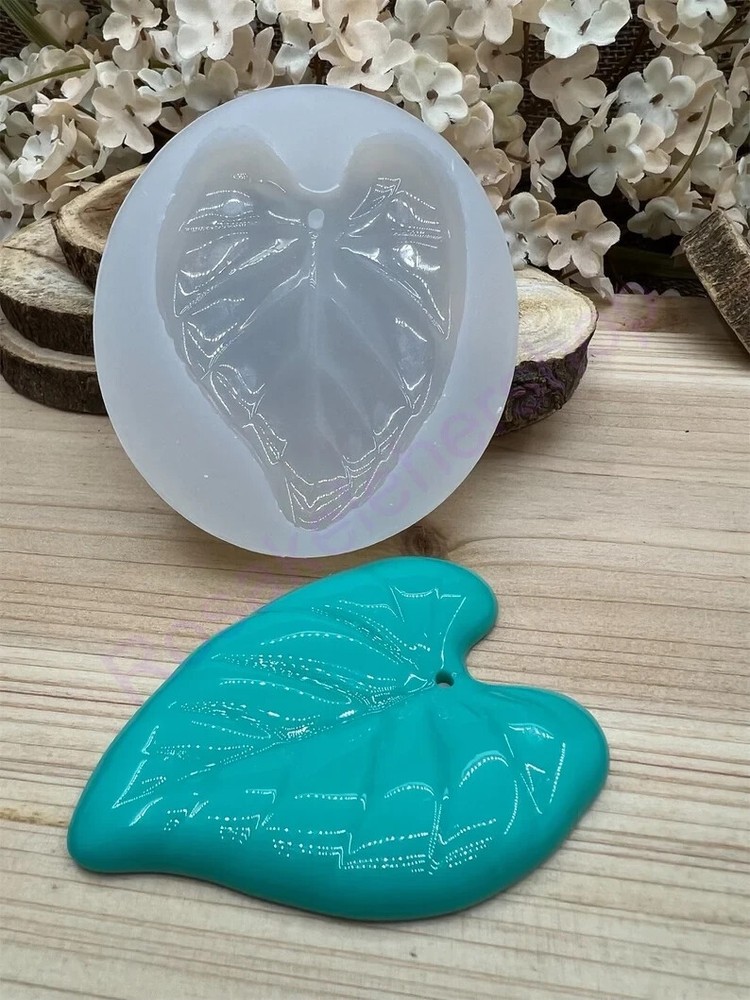 leaf Shiny drop large pendant handmade silicone Mold for crafts