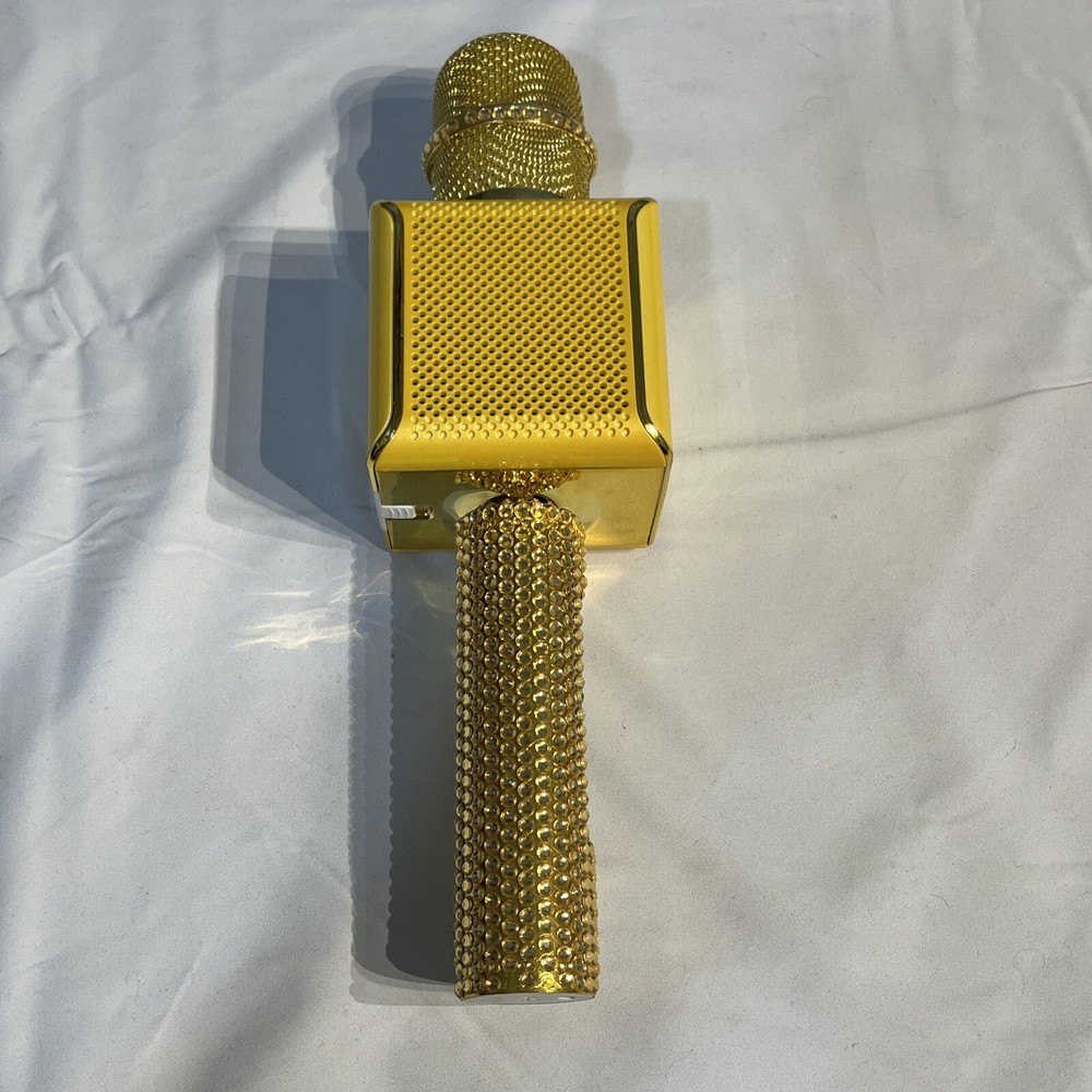 Pop Solo Wireless Bluetooth Karaoke Microphone & Speaker Gold Sparkle