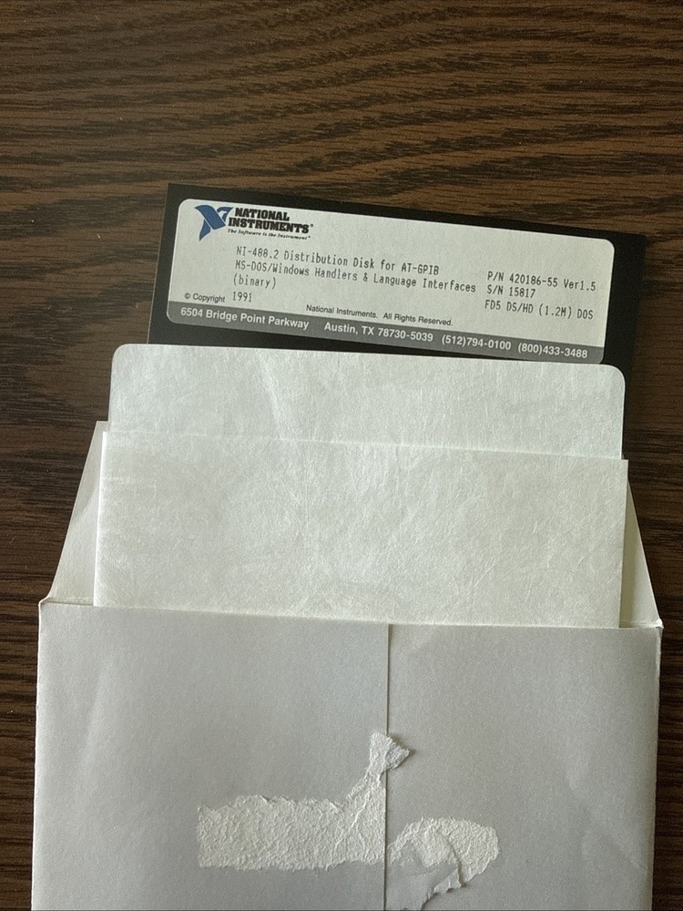 NATIONAL INSTRUMENTS AT-GPIB CONTROLLER CARD With Manuals N Software Box