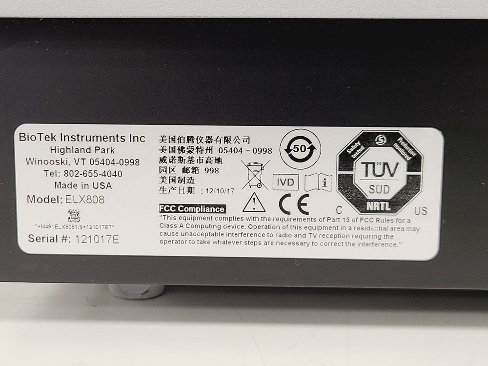 Biotek Instruments ELx808 Microplate Reader