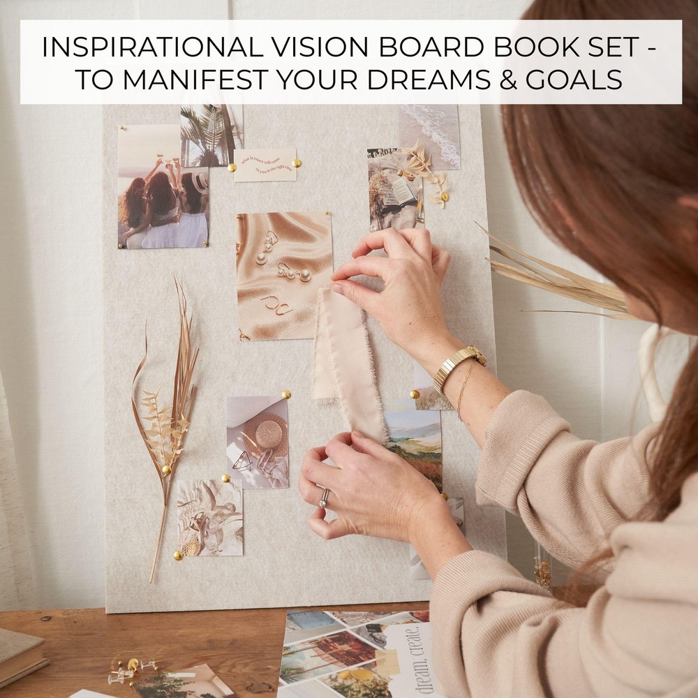 Inspirational Vision Board Kit – Complete Set with Vision Board Book & Felt B...