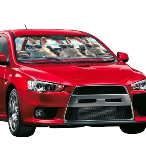 Windshield Sun Shade Cute Rabbit Bunny Drivers Foldable Car Windshield Small