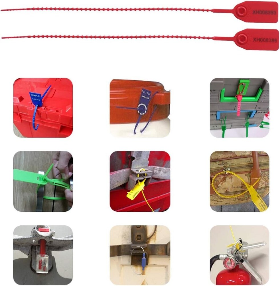 500 Plastic Tamper Seals Numbered Zip Ties For Fire Extinguisher Pull Tite Secur