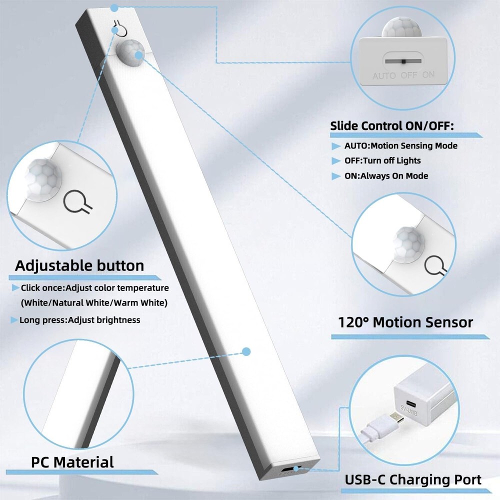 Motion Sensor Under Cabinet Lights 3 Pack