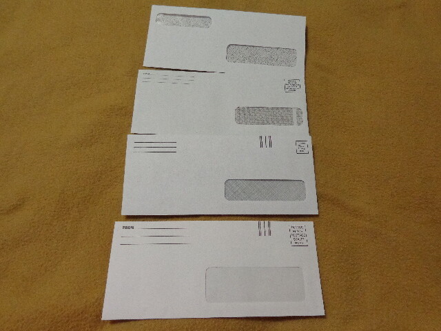 9, 10, 15 White Blue Security or Non Security Envelopes With Window You Pick