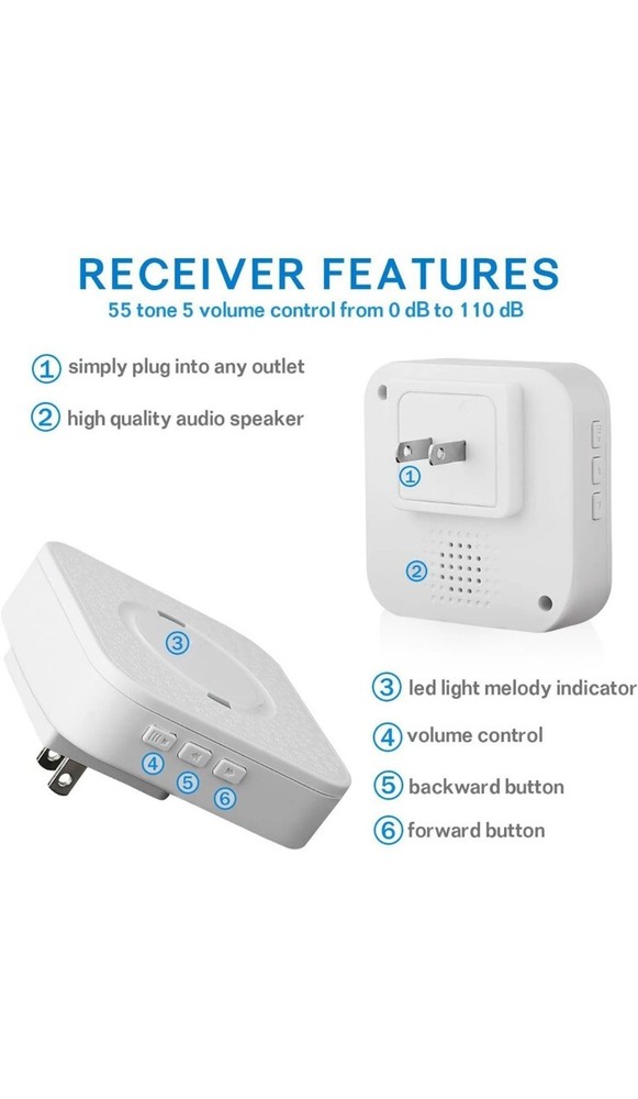 CallToU Emergency Wireless Call Button Chime/Pager