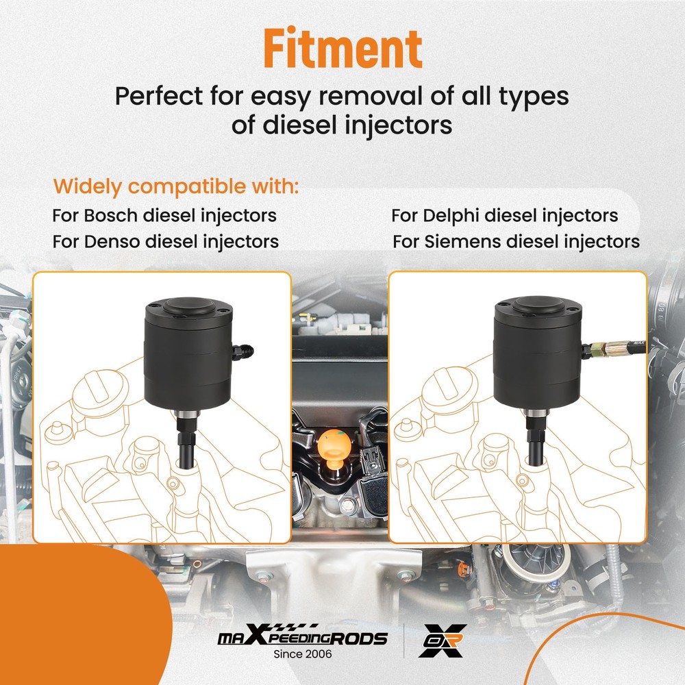 Professional Diesel Pneumatic Injector Extractor Puller Adapters Kit & Case New