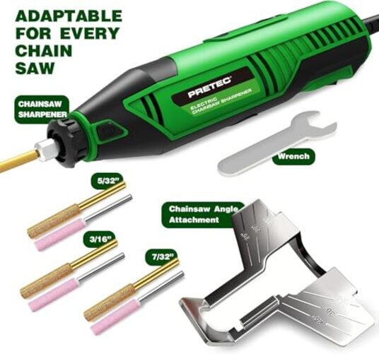 Electric Chainsaw Sharpener Kit – Multi-Purpose Chain Saw Sharpener Tool Green