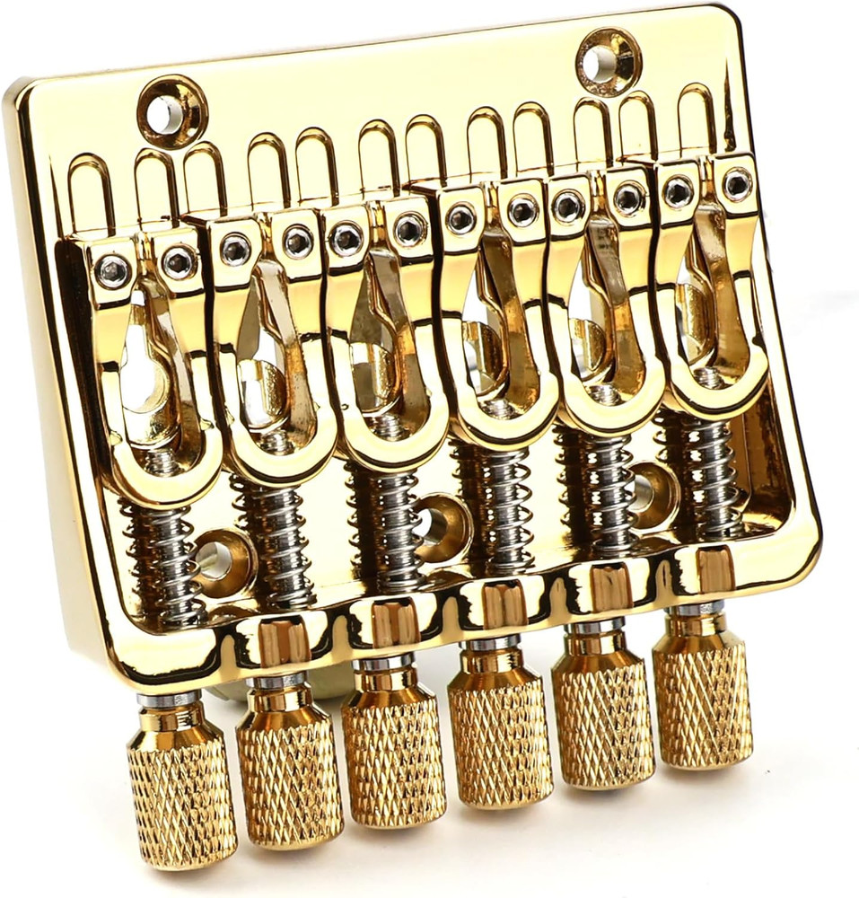 Gold 6 String Headless Guitar Fixed Bridge System Set