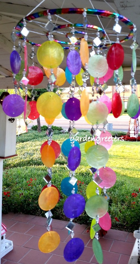 CAPIZ SHELL WINDCHIMES MIXED CAPIZ CHIMES MIXED COLORS