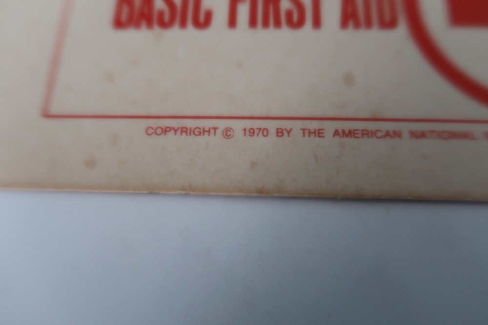 Vtg American National Red Cross Basic First Aid Drawing 2 Side Ephemera 1970 4,1