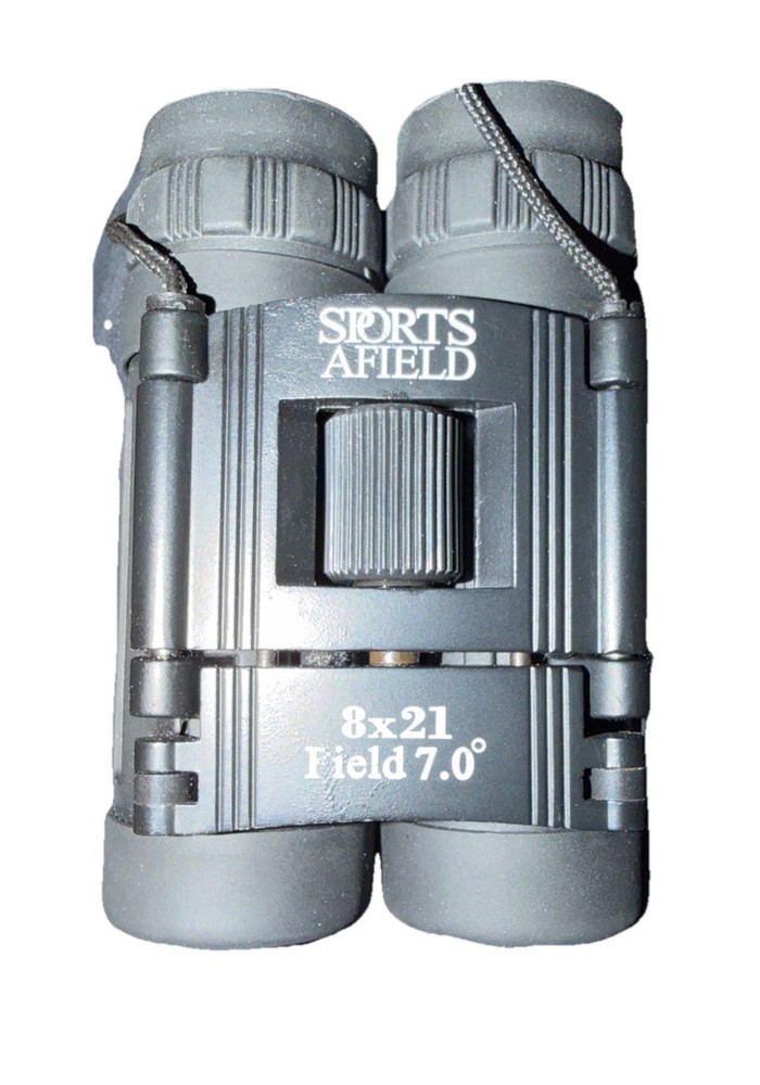 SPORTS AFIELD Black 8X21 Field 7.0 Mini Compact Binoculars With Case
