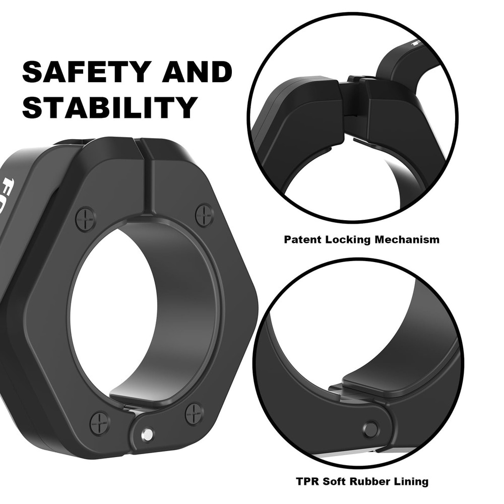 Forcefree+ Barbell Clips (Pair), Clamps, Quick Release Olympic Black
