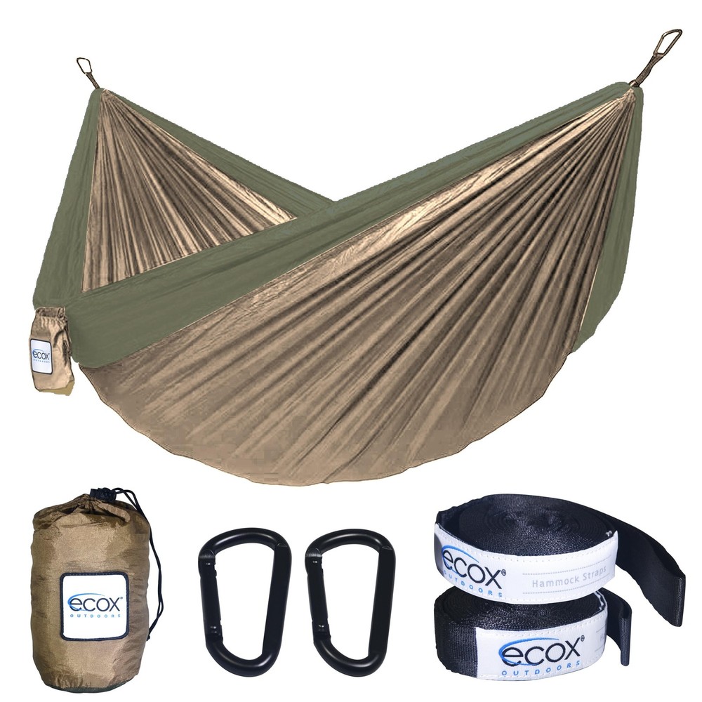 ecox Outdoors parachute Hammock Single with 2 Tree Straps, Portable Lightweight