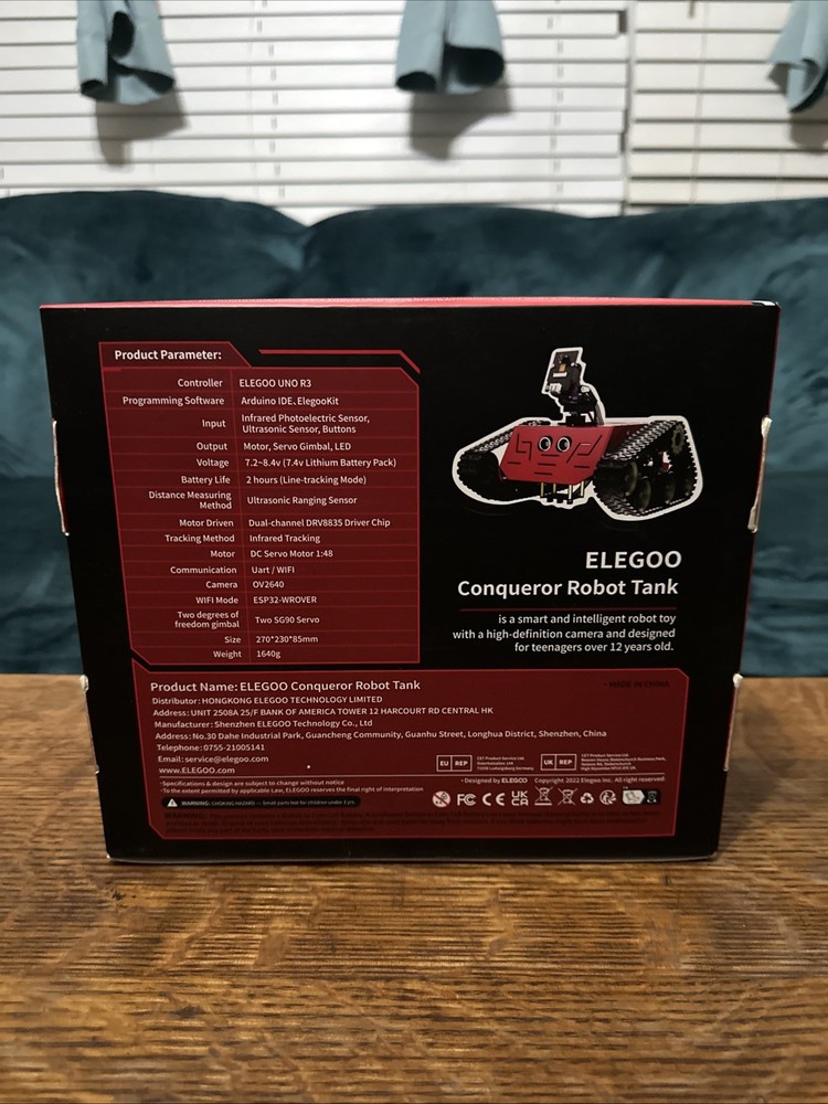 ELEGOO Conqueror: The Ultimate FPV Robot Tank Kit New Open Box