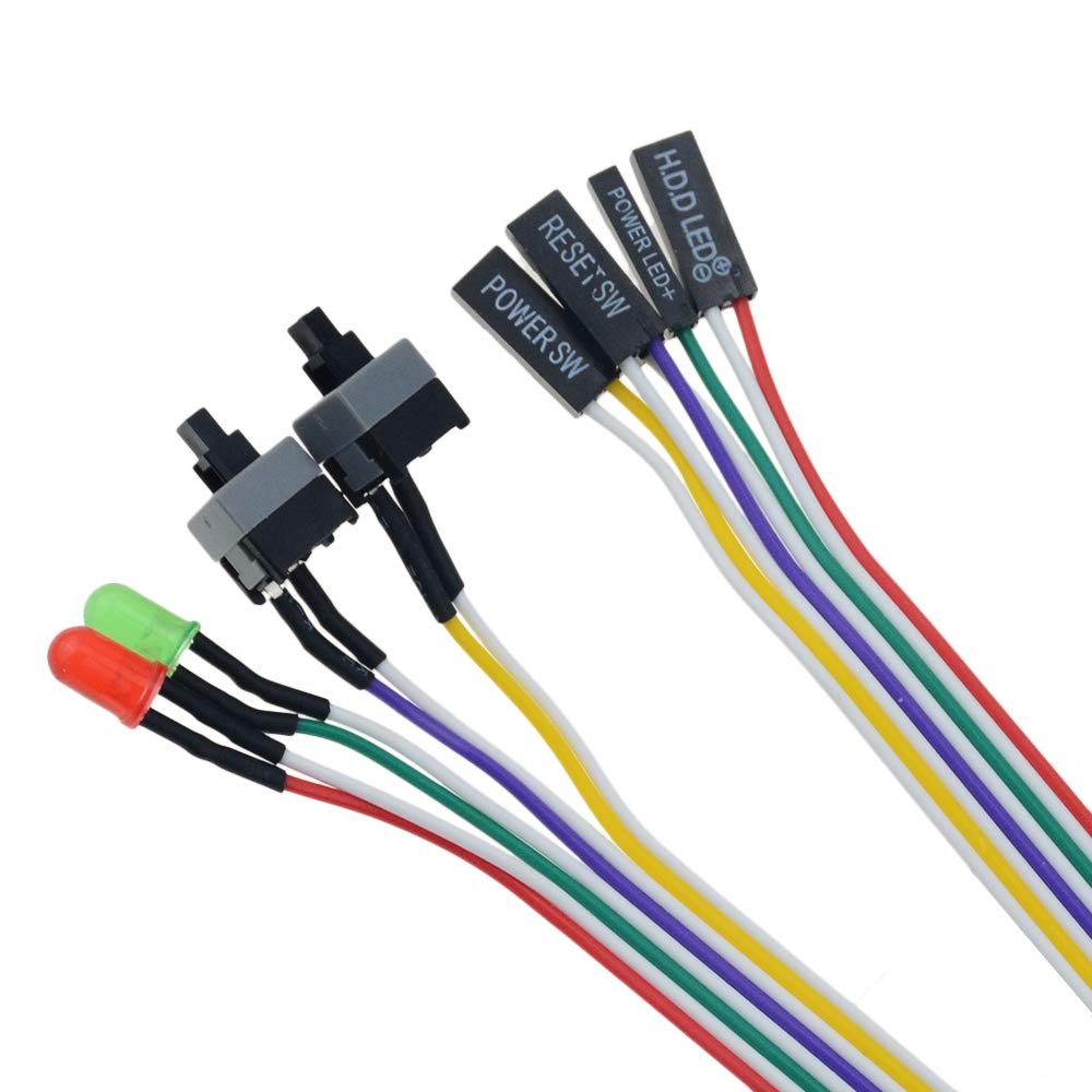 ThtRht 3 Pack Desktop Computer PC Case Power Supply On Off Reset Push Red