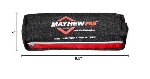 Mayhew Tools 61019 Punch and Chisel Set, 19-Piece, Black Oxide Finish