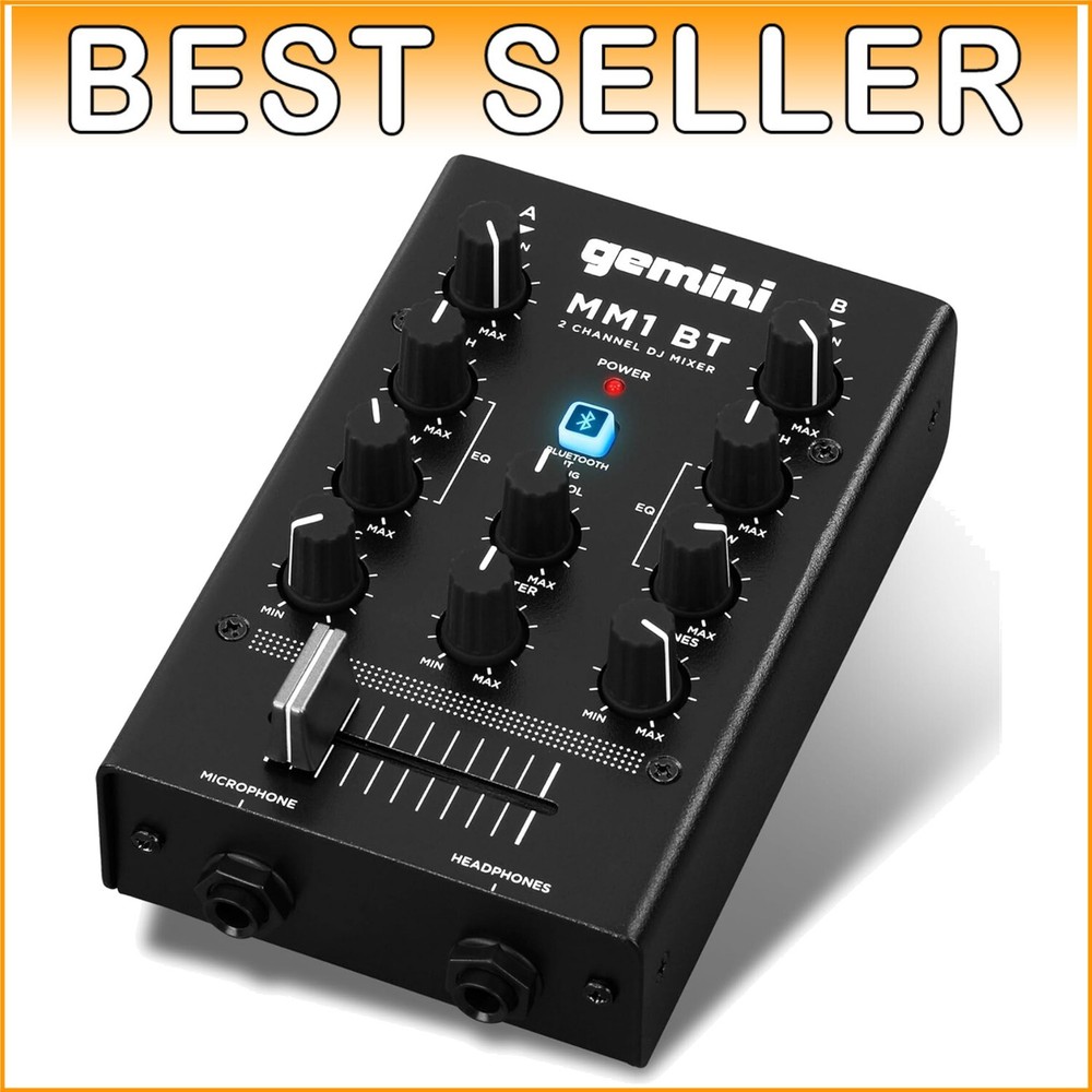 Professional Portable Bluetooth DJ Mixer – 2-Channels with Precise Control-