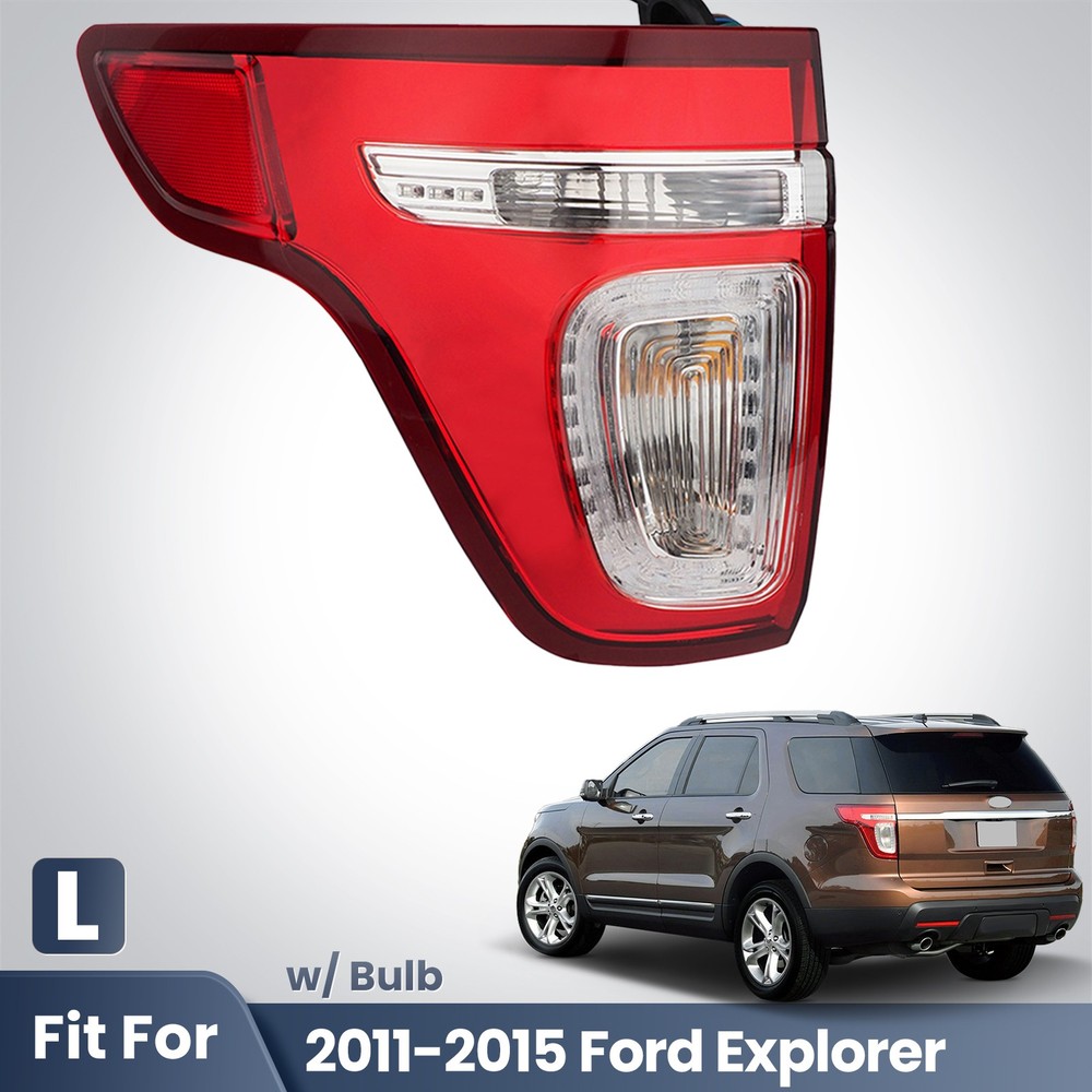 LED Tail Light For 2011-2015 Ford Explorer Red Clear With Bulbs Left Driver Side