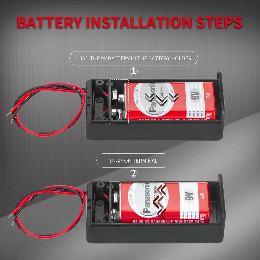 3-Pack 9V Battery Holder with ON/OFF Switch for Easy Electronics Projects
