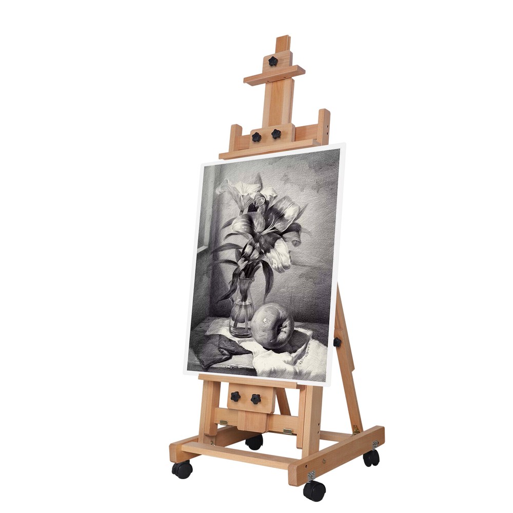 Multi-Function Art Supply Master Studio Artist Wooden Easel, H-Frame Easel USA