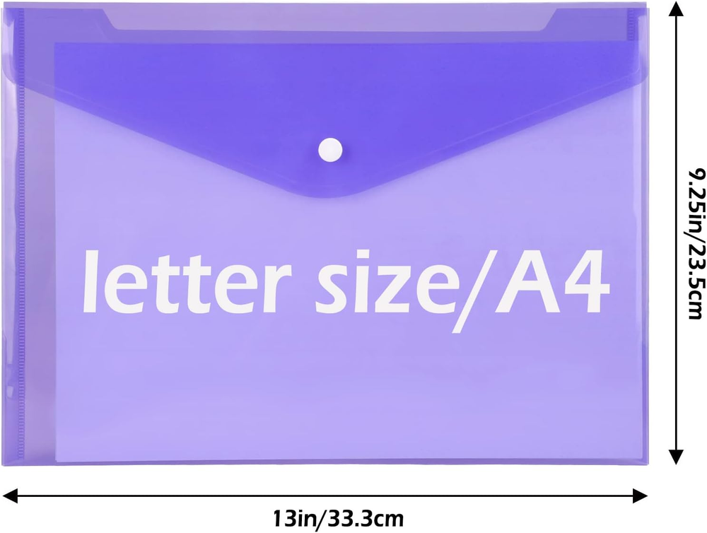 28 Plastic Envelopes Clear Document Folders Poly Envelope Transparent 8 Colors