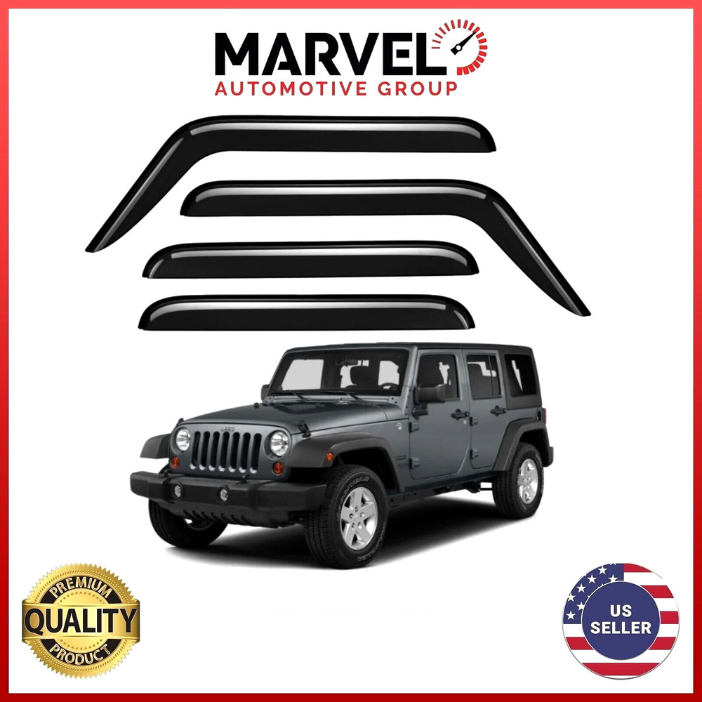 For 2007-2017 Jeep Wrangler Rain Guards Vent Window Visors Shade