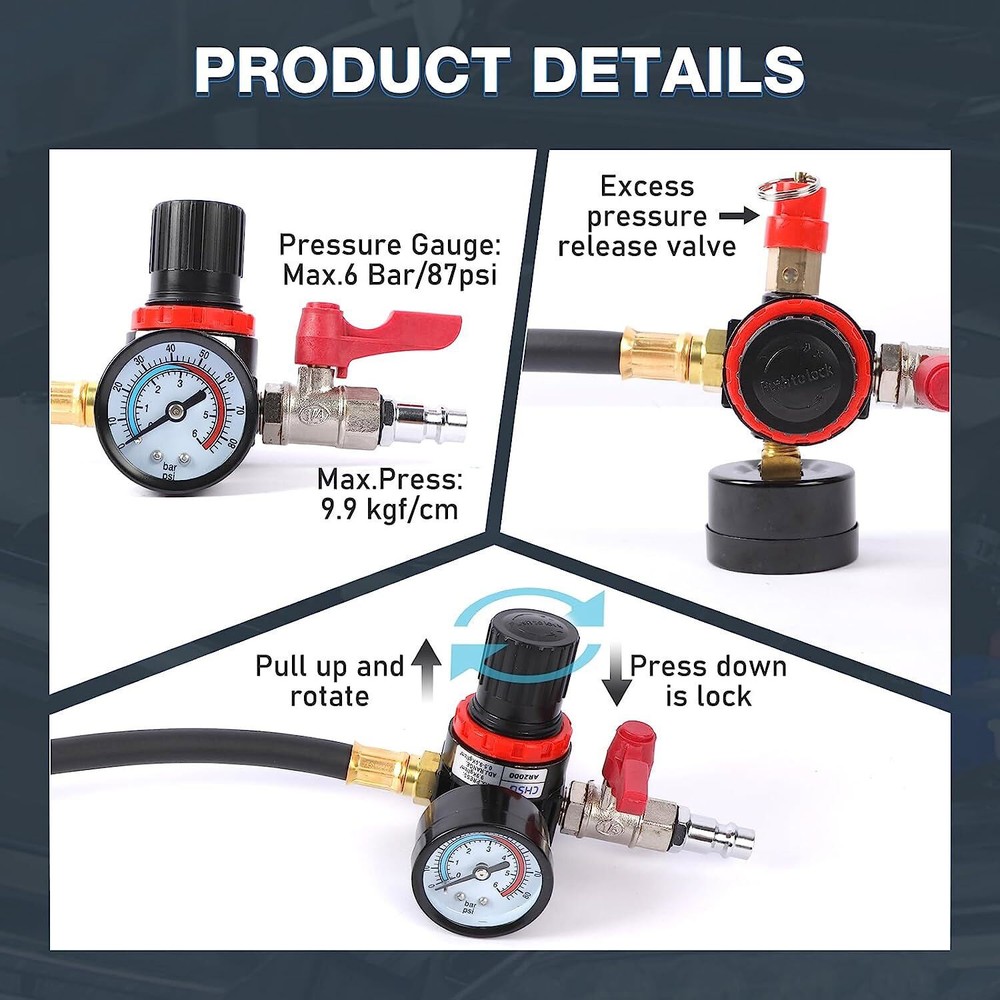 Turbo System Leakage Tester Kit Adapters 35-90mm Engine Leak Cooling System Hose