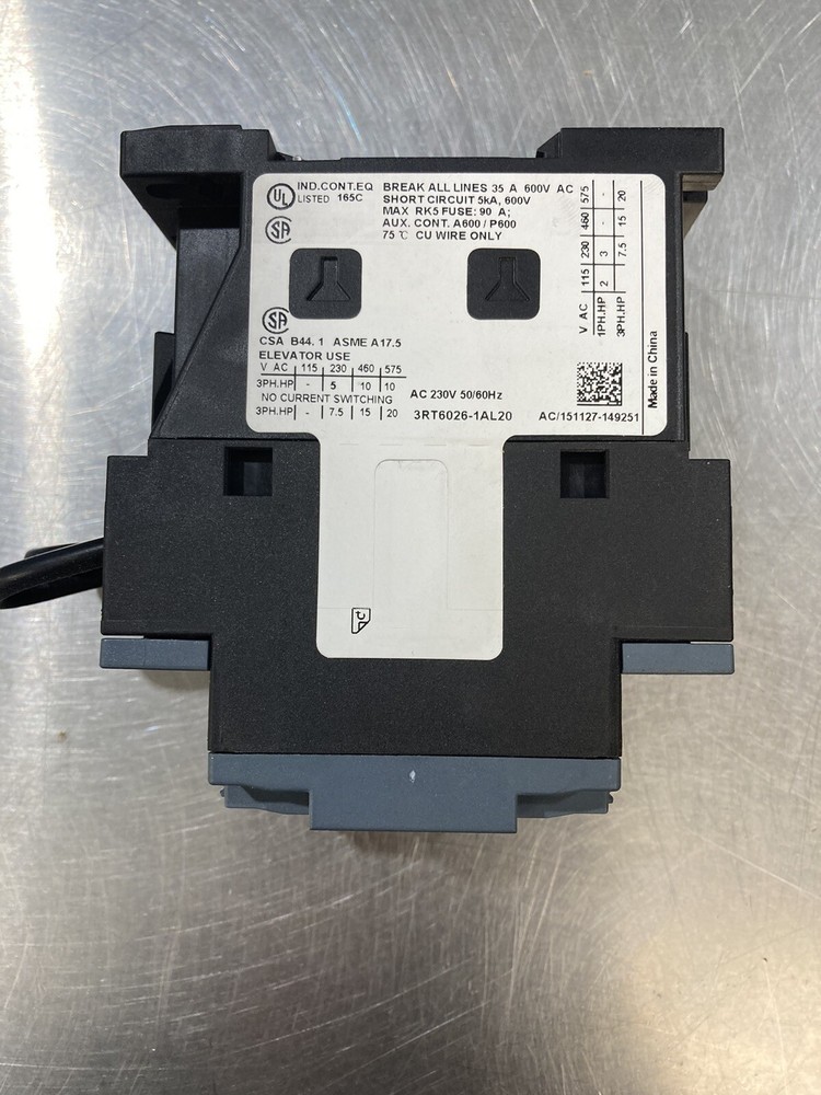 SIEMENS SIRUS 3RT6026-1AL20 Contactor
