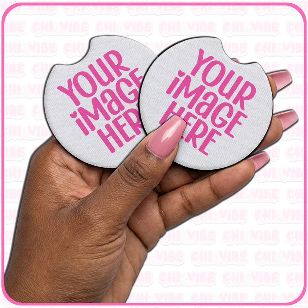 Custom Car Coasters 2pc Set Custom Handmade Cup Holder Inserts