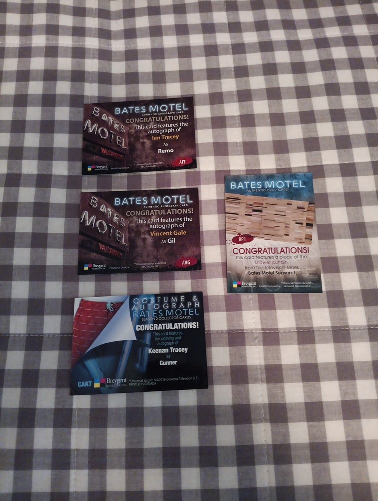 Bates Motel Prop And Autograph Cards